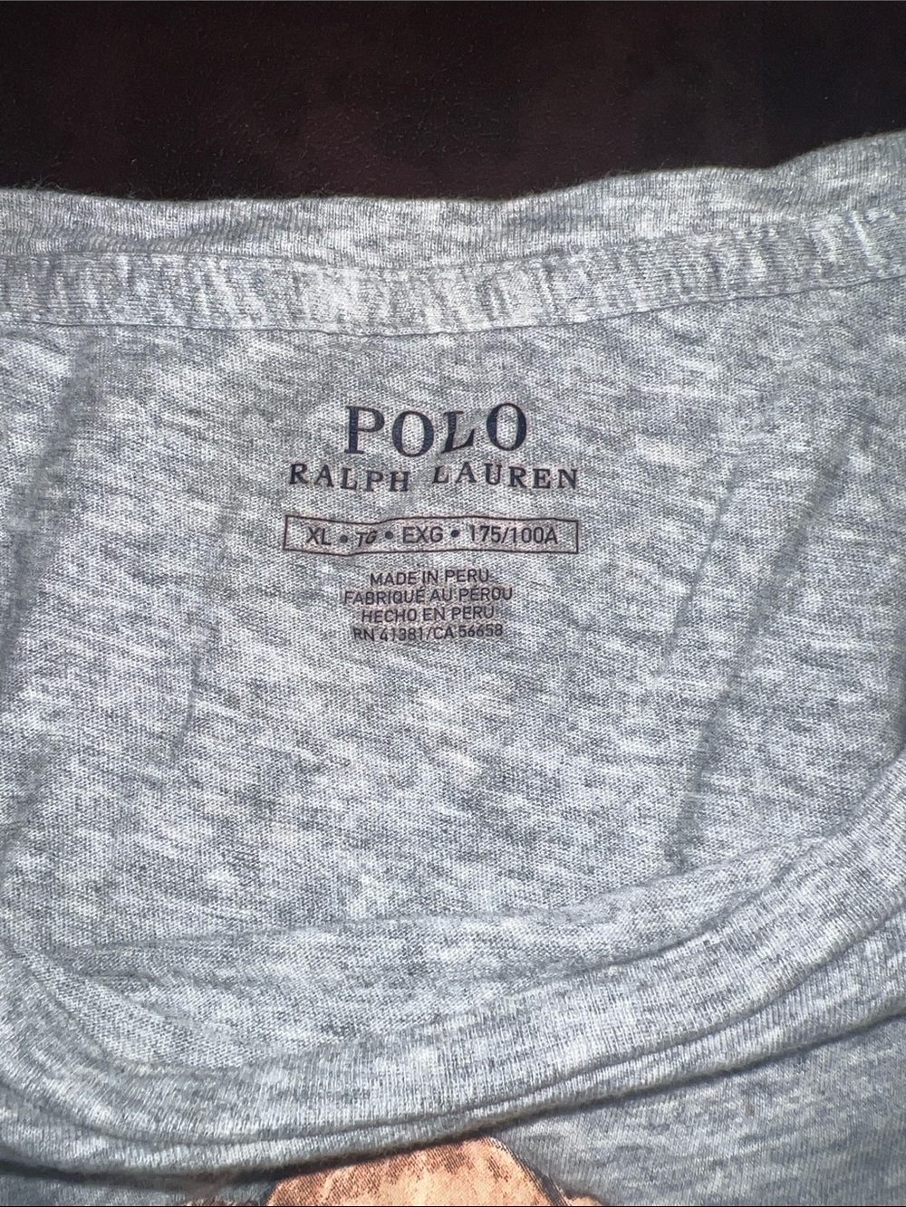 Ralph Lauren Heather Gray Polo Bear Graphic Tee - Picture 3 of 3